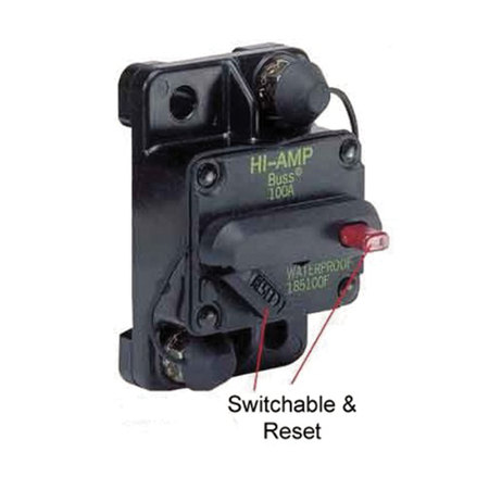 MARINCO Marinco 185050F-01-1 Marine Switchable Reset Circuit Breaker - 50 Amp, Flush Mount 185050F-01-1